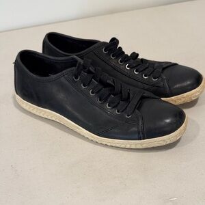 John Varvatos Black Sneakers with Tan Sole